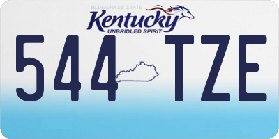 KY license plate 544TZE