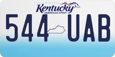 KY license plate 544UAB