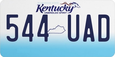 KY license plate 544UAD