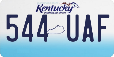 KY license plate 544UAF
