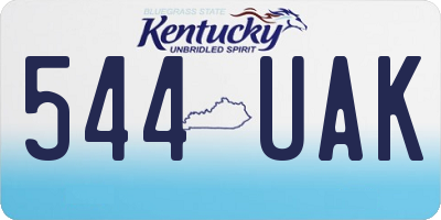 KY license plate 544UAK