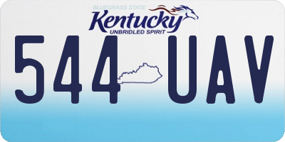 KY license plate 544UAV