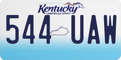 KY license plate 544UAW