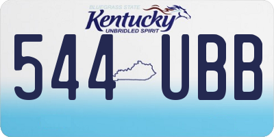 KY license plate 544UBB