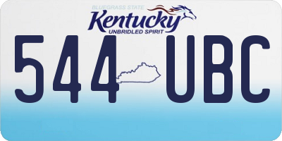KY license plate 544UBC