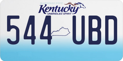 KY license plate 544UBD