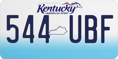 KY license plate 544UBF