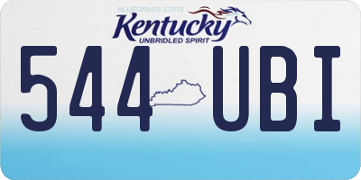 KY license plate 544UBI