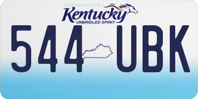 KY license plate 544UBK