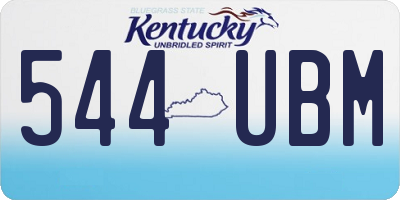 KY license plate 544UBM