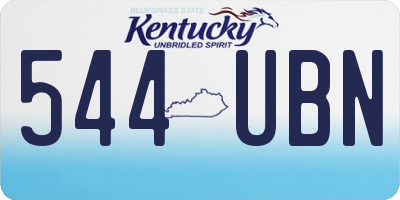KY license plate 544UBN