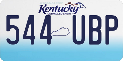 KY license plate 544UBP
