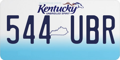 KY license plate 544UBR