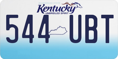 KY license plate 544UBT