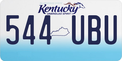 KY license plate 544UBU