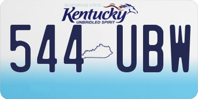 KY license plate 544UBW