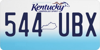 KY license plate 544UBX