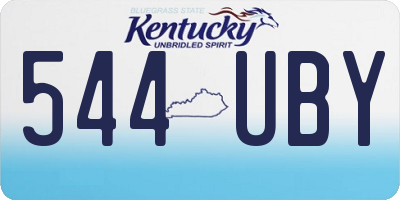 KY license plate 544UBY