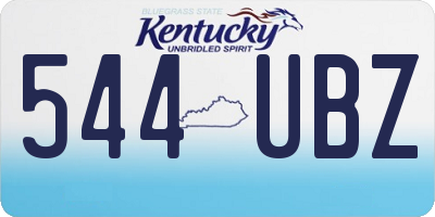 KY license plate 544UBZ