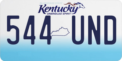 KY license plate 544UND