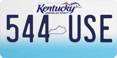 KY license plate 544USE