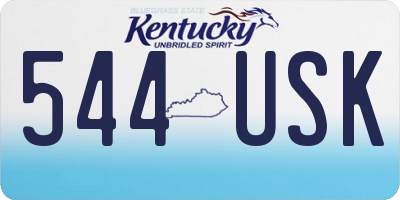 KY license plate 544USK