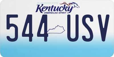 KY license plate 544USV
