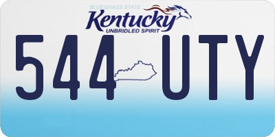 KY license plate 544UTY