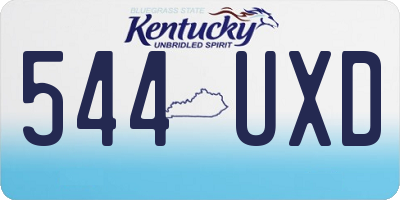KY license plate 544UXD