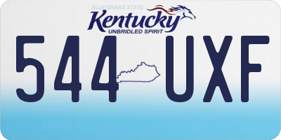 KY license plate 544UXF