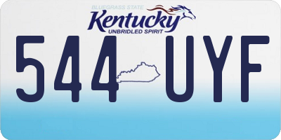 KY license plate 544UYF