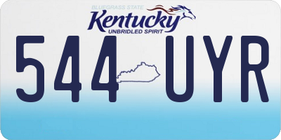 KY license plate 544UYR