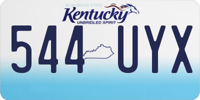 KY license plate 544UYX