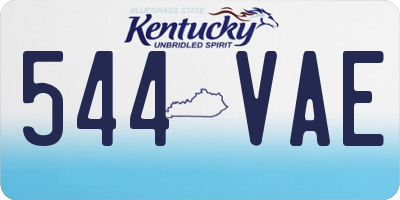 KY license plate 544VAE