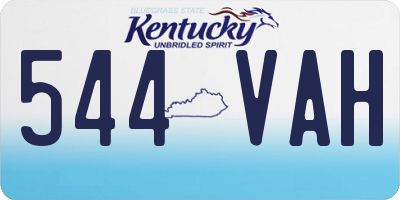 KY license plate 544VAH
