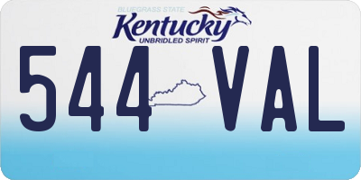 KY license plate 544VAL