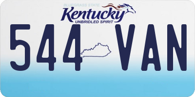 KY license plate 544VAN