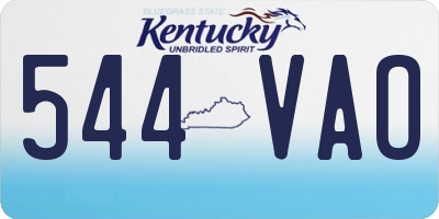KY license plate 544VAO