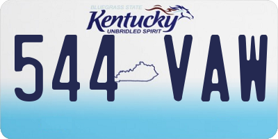 KY license plate 544VAW