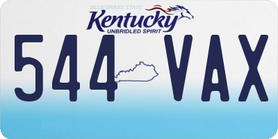 KY license plate 544VAX