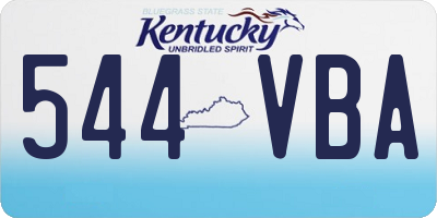 KY license plate 544VBA