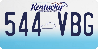 KY license plate 544VBG