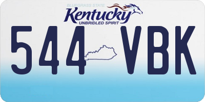 KY license plate 544VBK
