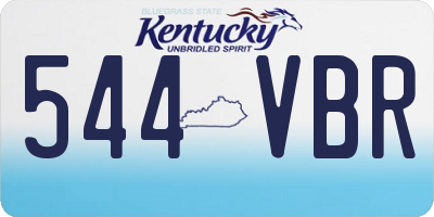 KY license plate 544VBR