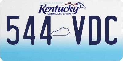 KY license plate 544VDC