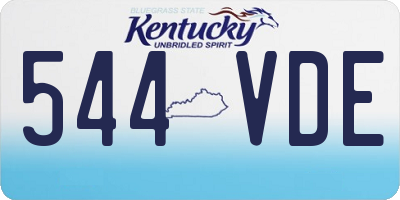 KY license plate 544VDE
