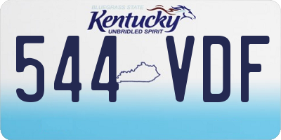 KY license plate 544VDF