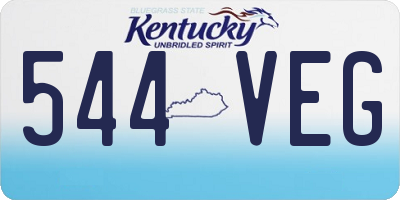 KY license plate 544VEG