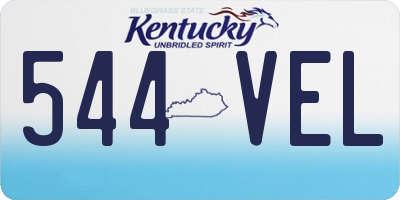 KY license plate 544VEL