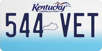 KY license plate 544VET